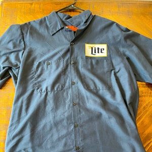 Miller Lite button down short sleeve